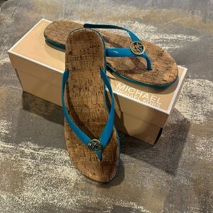 Michael Kors jelly set cork footbed flip flop